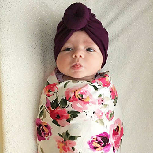 5pcs Newborn Baby Cotton Cloth Turban Toddler Rabbit Hospital Hat Ear Hat Kids Set Head Cap (NN65) - Thumbnail 4