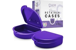 AIM DENTAL SUPPLY 2 Pack Retainer Case, Perfect Retainer Holder with Vent Holes, Mouth Guard Case, Aligner Case, Retainer Cases - Purple