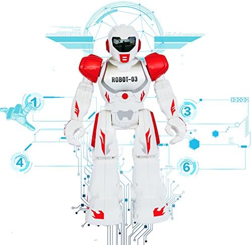 Remote Control RC Robots Toys Think Wing Interactive Funny machine with LED Eyes, Speaking, Singing, Dancing, Walking, Sliding, A Good Beginner Programmable Robot for Young Children (Red)