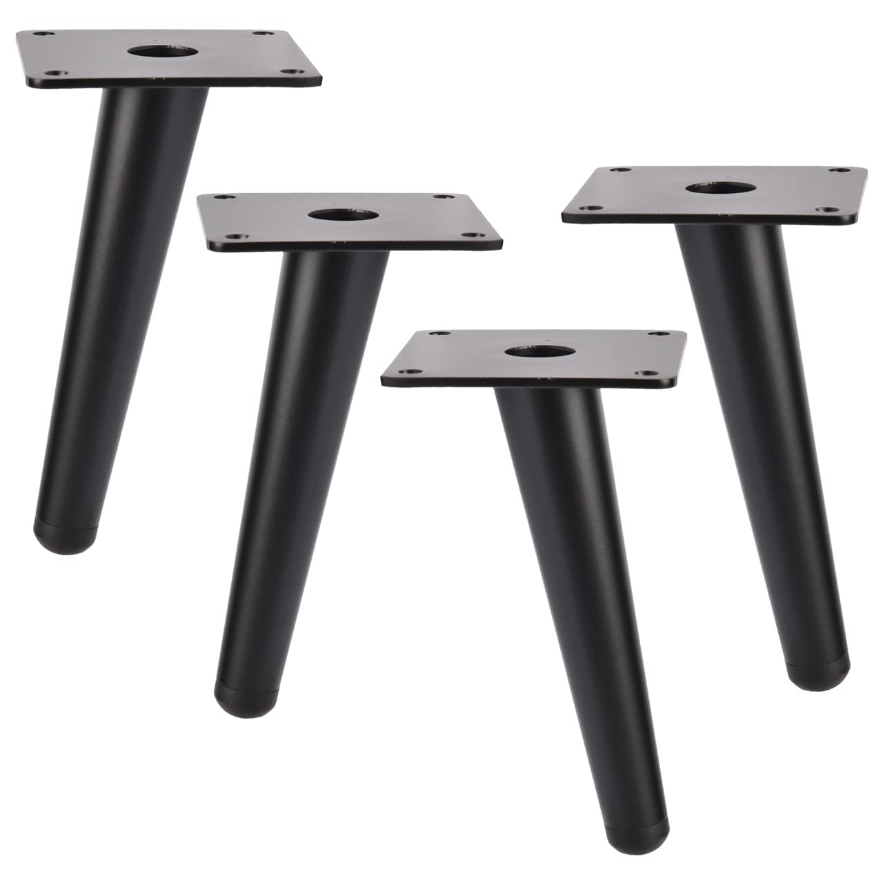 Btowin 10 Inch / 25cm Metal Furniture Legs, 4Pcs Modern Oblique Tapered Furniture Feet,Black Heavy Duty Sofa Legs Cabinet Legs Brushed Nickel Finish for TV Stand Cabinet Couch Dresser Table Bed