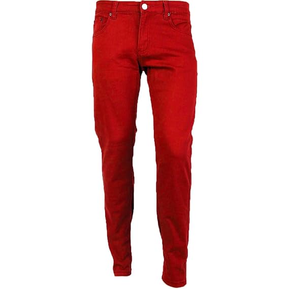 bright red skinny jeans