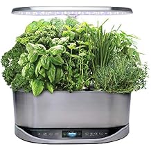AeroGarden Bounty Elite - Jardín de hierbas hidropónico para interiores, acero inoxidable
