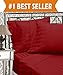 Elegant Comfort Best, Softest, Coziest 6-Piece Sheet Sets! - 1500 Premier Hotel Quality Luxurious Wrinkle Resistant 6-Piece Damask Stripe Bed Sheet Set, Queen Burgundy