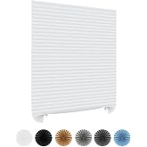 Window Blinds Cordless No Drill Cut to Size Clip On Stick On Self Adhesive Temporary Blinds Pleated Paper Blinds for Windows Doors Shades for Home Nursery Bedroom Kitchen Bathroom