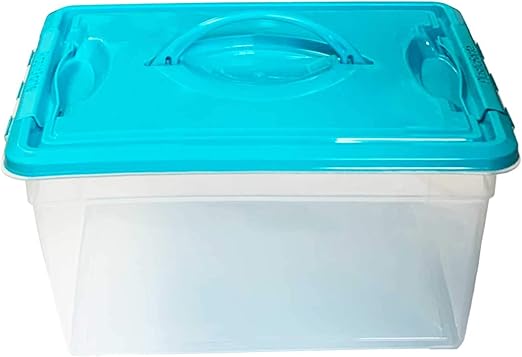 Acan Plastic Forte - Caja de ordenación 12 litros con Tapa Color Azul: Amazon.es: Hogar