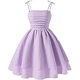 EIAY Shop Girls Summer Dresses Strap Flowy Tiered Ruched Smocked Back Casual Beach Sundress for 8-14 Years
