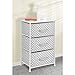 mDesign 3-Drawer Vertical Dresser Storage Tower - Sturdy Steel Frame, Wood Top and Easy Pull Fabric Bins - Multi-Bin Organizer Unit for Child/Kids Bedroom or Nursery - Light Gray with White Polka Dots