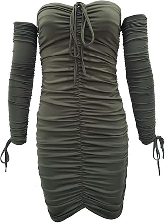 off shoulder body fit dress