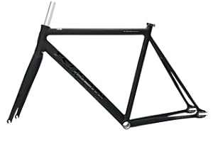 BSFHQS 700C Fixed Gear Bike Frameset 49CM 52CM 55CM 58CM Aluminum Alloy Racing Track Bike Frame C Brake Bike Frame Quick Release Frame 100/120mm QR(Matte Black A,58cm)