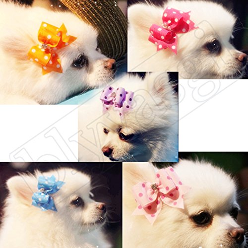 Blyyasgi® Wholesale Lots Rubber Band Hair Bow Headdress Flower for Puppy Dog Pets Gift (10 pieces) - Thumbnail 4