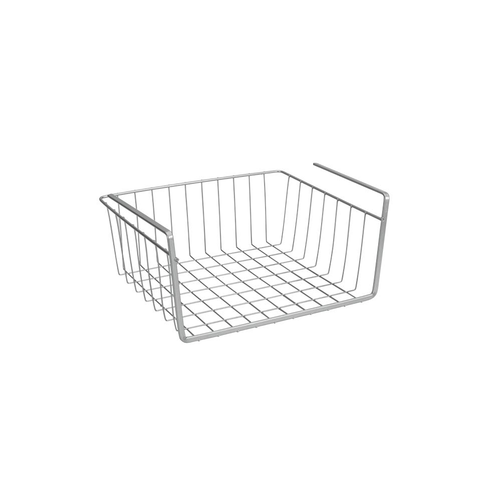 WENKO "Kanguro Wardrobe Basket, Silver, 30 x 26 x 14 cm