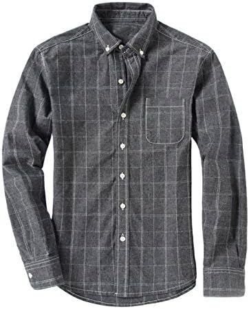Atcikl Men's Regular Fit Built-in Flex Classic Long Shirt XL Iron Will Plaid