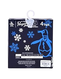 Penguin - Calzoncillos de algodón sin etiquetas, diseño de invierno, 4 unidades