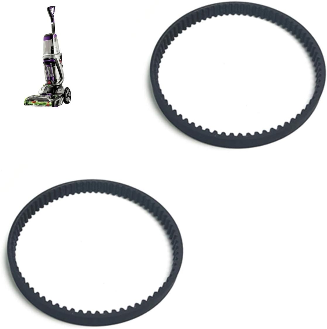 Parts 1611129（2Pack） Vacuum Belts Replacement for Bissell ProHeat 2X Revolution Pet Pro