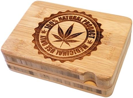 Micro Crusher High Quality Two Piece Magnetic Bamboo Rolling Tray - 100 Natural Design - Item # RT-002