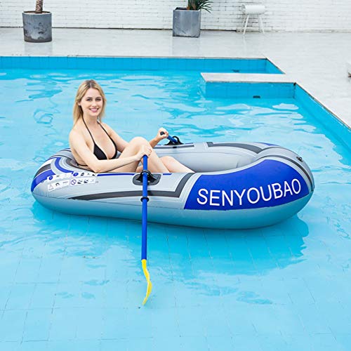 SWM Schlauchboot Kajak Kanu 1-Person Schlauchboot Rafting Angelboot Mit Aufblasbarer Fußpumpe Und Bootspaddel 140 Kg… – Bild 6