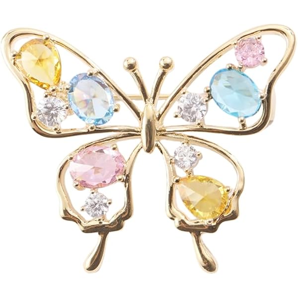 MEEDOZ Broche Con Forma De Flor Rosa Con Diamantes De Imitación De Cristal Chapado En Oro Blanco Para Mujer, Cristal Diamante De Imitación, Estrás