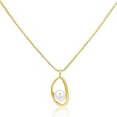 Myrvynte Pearl Necklaces for Women,Charm Choker Necklaces with Natural Freshwater Cultured Pearls,Dainty Pendants Necklaces Daily Wear or Fashion Gift for Women,Valentine's Day gift