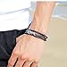 TEMICO Men's Vintage Leather Bracelet Stainless Steel Fish Bone Braided Rope Bracelet Bangle, 7.5 inch