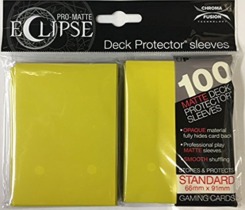 PRO-Matte Eclipse Lemon Yellow Standard Deck Protector sleeves (100 count pack)