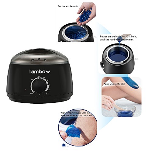 image for Lambow Wax Warmer Hair Removal Kit, Electric Professional Wax Heater H
