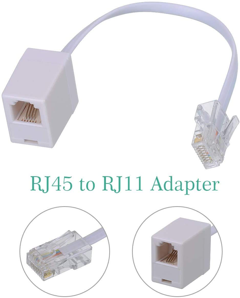 RJ45 to RJ11 Connector,SHONCO Telephone RJ11 6P4C Female to RJ45 8P8C Male Converter