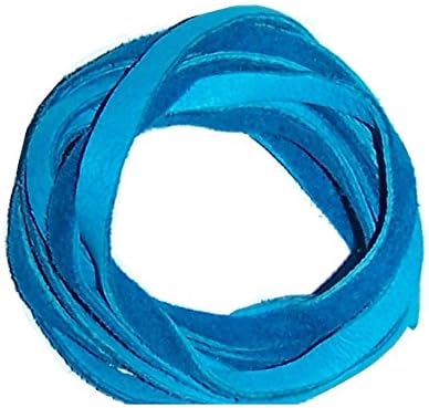 5' Natural American Deer Skin Lacing / Buckskin Lacing String (Blue)