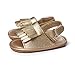 LIVEBOX Infant Baby Girls Moccasins Tassels Premium Soft Rubber Sole Anti-Slip Summer Prewalker Toddler Sandals (L: 12~18 Months, Champagne)