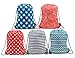 Party Favor Bags Drawstring Backpack Happy 5 Pack (Multicolor)