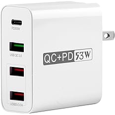 Desktop USB Charger Station,4-Port 53W Mobile Phone Fast Charging Station,Multi Ports USB Charger Charging for Smartphones，Ta