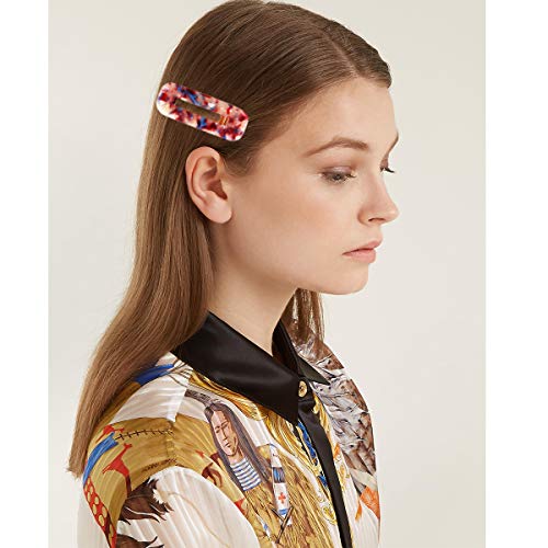 9PCS Acrylic Hair Clips Glitter Hair Barrettes Fashion Leopard Print Hairpins Vintage Hair Accessories for Women Girls (Gold Duckbill Clips)