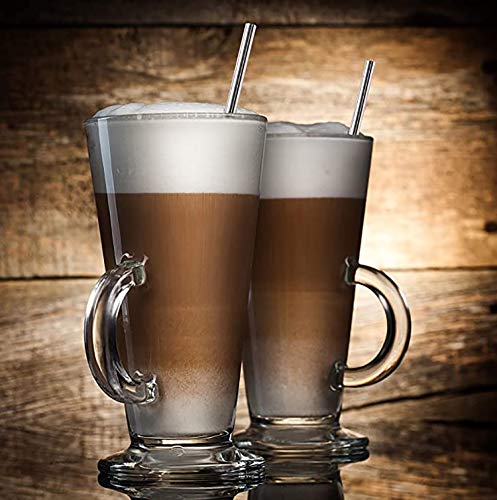jingming 8 Stück Wiederverwendbare Edelstahl Strohhalme Löffel mit 2 Reinigungsbürsten, Lang Latte Macchiato Löffel… – Bild 6