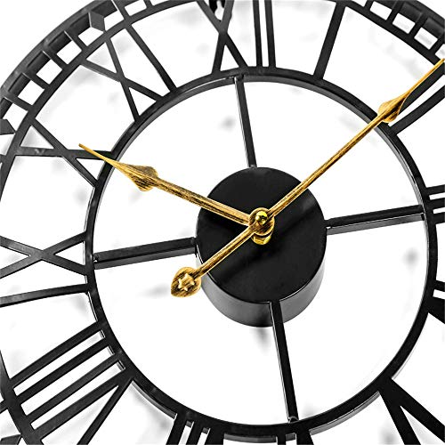 24 Inch Oversize Metal Wall Clock Industrial Vintage Clock Large Decor Wall Hanging for Living Room,with Silent Distressed Clock Hands (24inch)