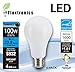 Fluxtronics A19/A21 LED Light Bulb, Dimmable, 100 Watt Equivalent (15W), 1600 Lumens, Daylight (5000K), ENERGY STAR, Omnidirectional, Medium Screw Base (E26), UL-Listed, 5 Years Warranty, 4-Pack