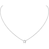 ChicSilver Personalized 925 Sterling Silver Dainty Small Heart/Star/Moon/Dot/Triangle Pendant Necklace for Women, Silver/Gold/Rose Gold/Black (with Gift Box)