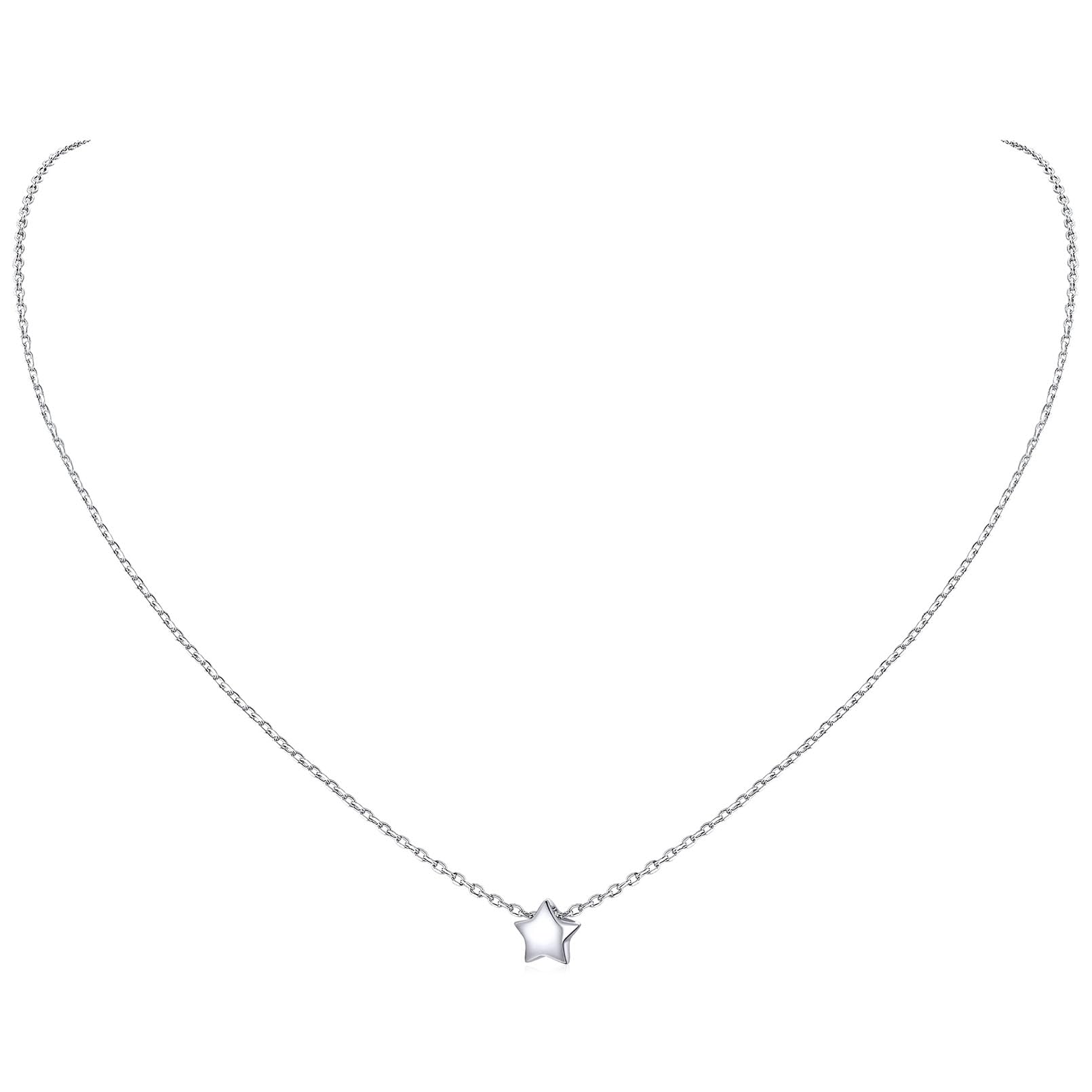 ChicSilver Womens 925 Silver Necklace Sterling Silver Star Pendant Necklaces for Woman Silver Jewellery for Birthday Christmas — image 1