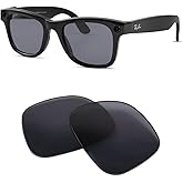 Replacement Polarized Lenses for Ray-Ban Meta Wayfarer RW4008 & Gen 2 RW4012 Large (53-22), Smart Glasses Lenses Men Women