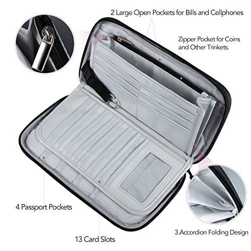 Vemingo Family Passport Holder with Accordion Design RFID Blocking