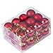 Emmababy 24Pcs Christmas Tree Decoration Ball Pendants Holiday Party Christmas Tree Ornaments (Red)