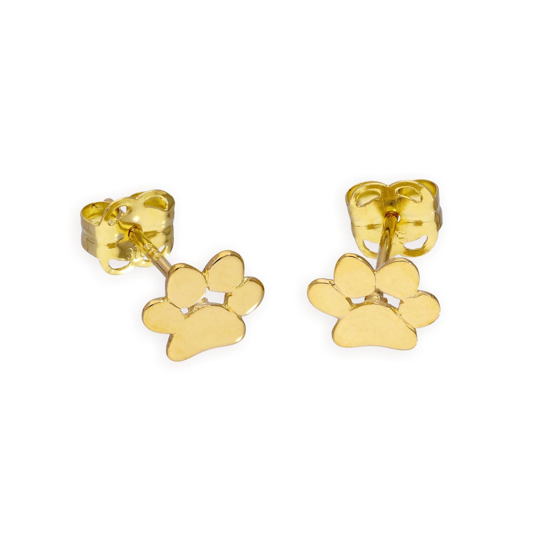 jewellerybox 9ct Gold Pawprint Stud Earrings