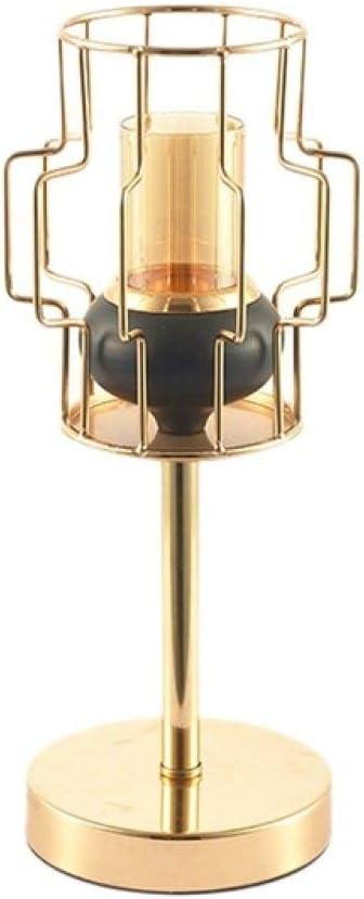 MEIAA Practical Iron Candle Holder Round Table Golden Candlestick for Party Wedding Ornament Gold Candle Holder,type1
