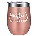 Aunt Gifts - Auntie’s Sippy Cup - BAE Best Aunt Ever Gifts - Auntie Gifts, Aunt Gifts from Niece, Nephew - Funny Baby Announcement, Birthday, Christmas Gifts for Aunt, Sister - GSPY Wine Tumbler Cup