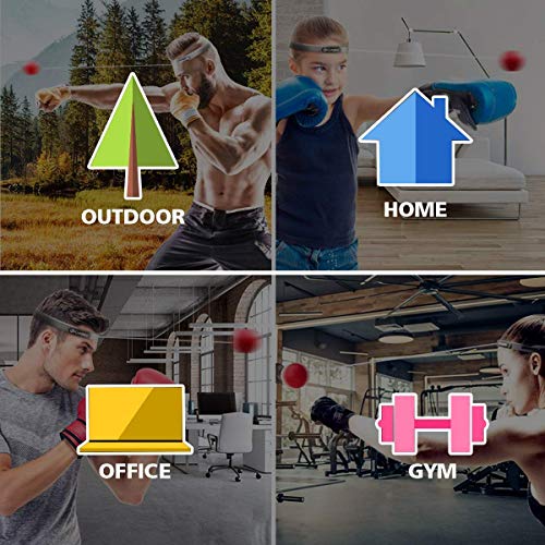 Boxing Reflex Ball on String with Headband, 3 Difficulty Levels Boxing Fight Ball Equipment for Improving Punching Speed Reactions, Hand Eye Coordination and Agility