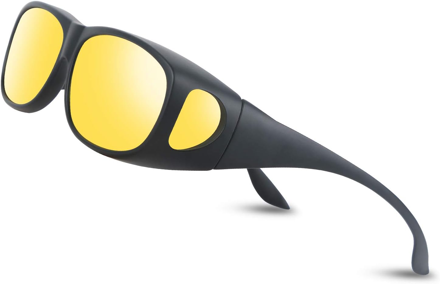 Occffy Polarized Night Driving Over Glasses Wrap Around Over Prescription Eyewear Anti-Glare HD UV400 Night Vision Glasses for Men & Women Oc3308