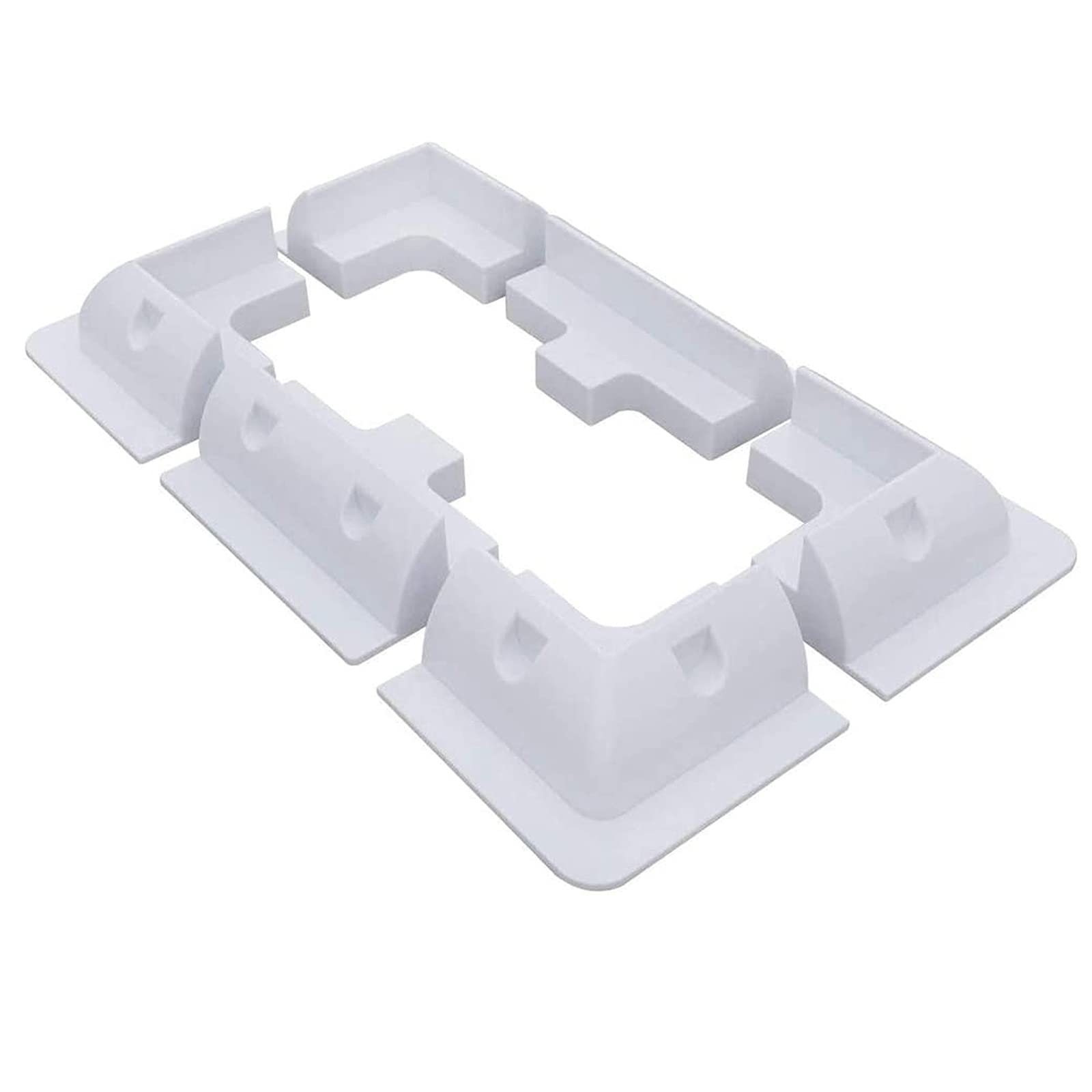 VIVLLEN Solar Panel Mounting Brackets ABS Bracket Kit 6PCS Drill-Free Widely Used on Roofs of RV,Caravans,Vehicles,Camper Vans,Garages,Sheds,Deck of Boats (White) (6PC)