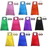 iROLEWIN Superhero Capes and Masks for Kids Bulk Costumes Dress Up Party Favors (Set of 10)