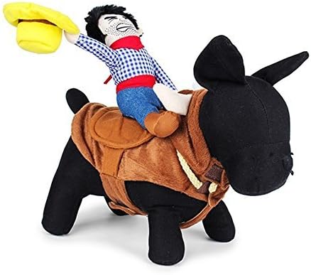 CUPET Funny Pet Christmas Costume, Novelty Pet Supplies Cowboy Rider Horse Riding Designed with Money Purse Outfit Apparel Christmas Dress Up Decoration Prop Gift for Cat Dog Puppy (S) by CUPET