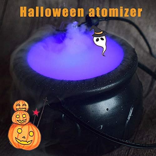 Jianch Halloween Mist Maker Fogger Water Fountain Fog Machine Color Changing Party Prop
