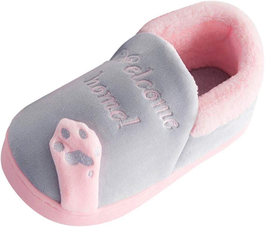 DFVVR Kids Baby Boys Girls Slippers Cartoon Cat Non-Slip Home Indoors Shoes Autumn Warm Baby Winter Clothes 12-18 Months