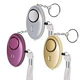 Personal Alarm SOS Emergency Security Alarm with LED Flashlight Anti-rape Anti-theft Safety Sound Keychain Alarm 140 db 3 Pack